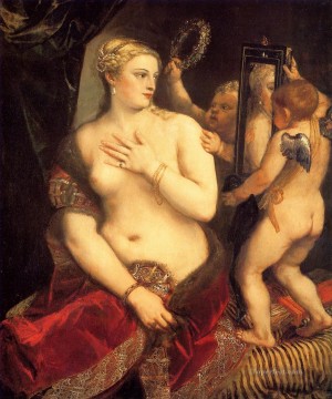Venus in front of the mirror 1553 nude Tiziano Titian Oil Paintings